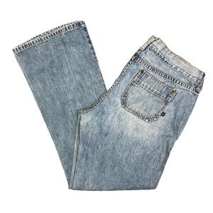 Vintage Abercrombie & Fitch mid rise bootcut jeans patch pockets 12